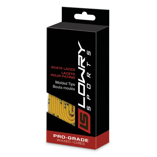 Pro Grade Molded Tip Waxed Laces Yellow LPWMTY108 108" 24/CS