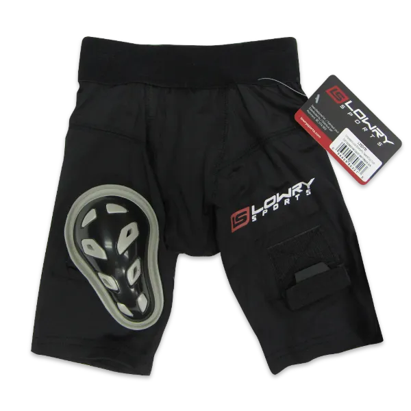 Compression Jock Short with Pro Cup Black L350YM Youth Medium