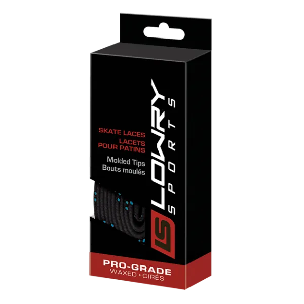 Pro Grade Molded Tip Waxed Laces Black LPWMTB108 108" 24/CS